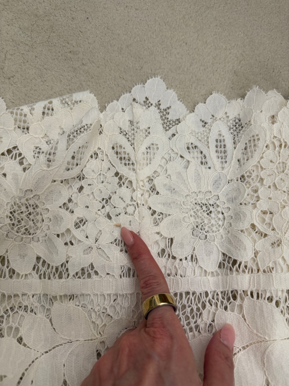 For Love & Lemons Gianna Midi Dress Bodycon White Lace Bodysuit Lined Size M - Picture 13 of 16